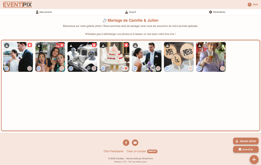 Thème galerie photo Boho Wedding Eventipix