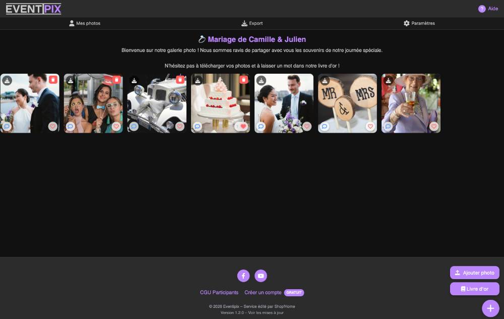 Thème galerie photo Night Eventipix