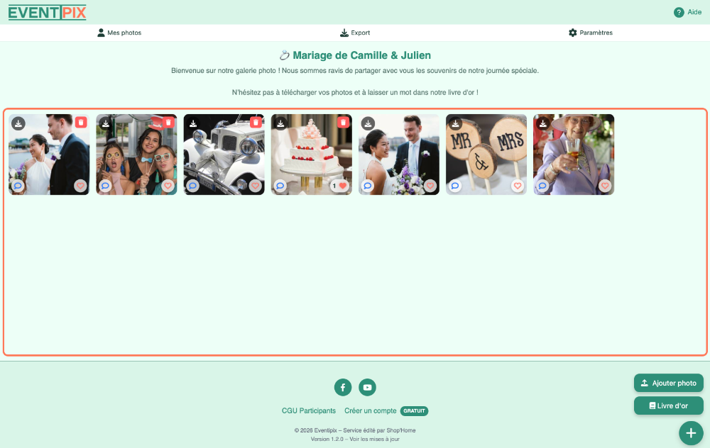 Thème galerie photo Tropical Eventipix