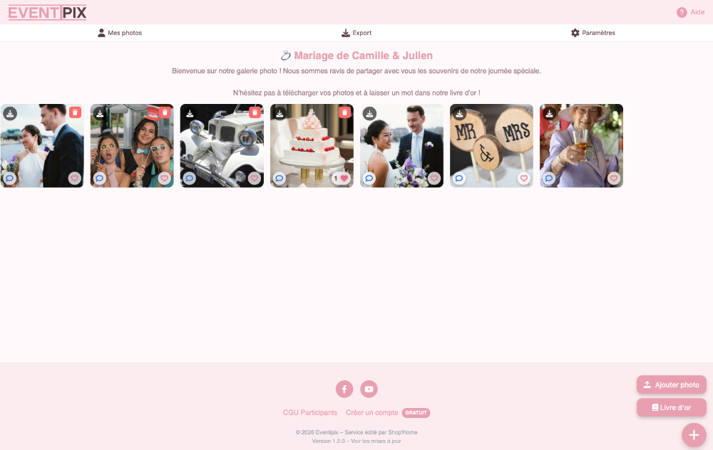 Thème galerie photo Wedding Eventipix